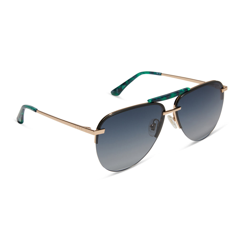 Tahoe Aviator Sunglasses | Gold & Grey Gradient Polarized | DIFF Eyewear