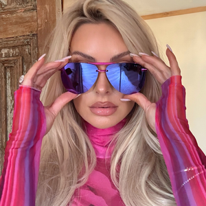 Tahoe Aviator Sunglasses | Pink Rush & Pink Rush Mirror  display picture 3