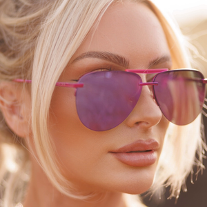 Brand New Diff aviator Cruz pink rush metallic mirror sunglasses Tahoe Aviator Sunglasses | Pink Rush & Pink Rush Mirror  main image 4