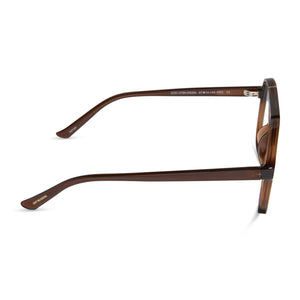 diff eyewear featuring the tatum aviator blue light readers with a whiskey crystal frame side view