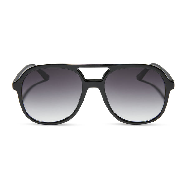 ? Diff Eyewear Vania Black and Grey Sunglasses Giada Rectangle Sunglasses | Black & Grey | DIFF Eyewear main image 4