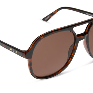 TEAGAN - DARK TORTOISE + BROWN SUNGLASSES