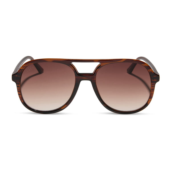 Teagan Aviator Sunglasses | Dark Tortoise & Brown | DIFF Eyewear display picture 3