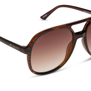 Teagan Aviator Sunglasses | Mahogany Tort & Brown Gradient  display picture 1