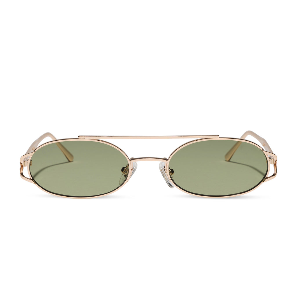THE BROOKLYN - GOLD + GREEN TINT + SUNGLASSES