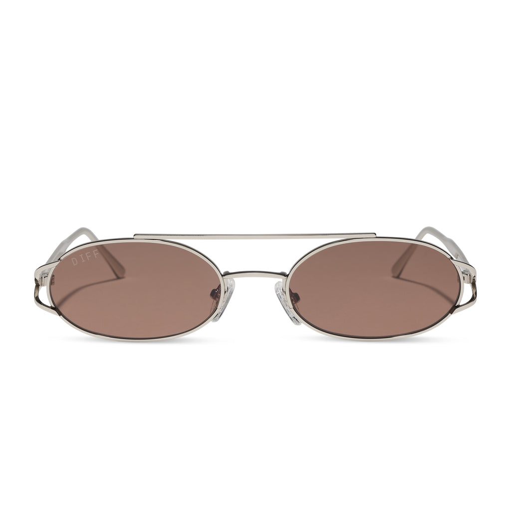 THE BROOKLYN - SILVER + BROWN + SUNGLASSES