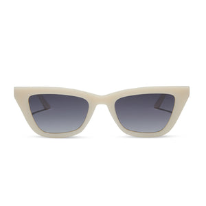 diff eyewear featuring the the noah cateye sunglasses with a meringue frame and grey gradient polarized lenses front view