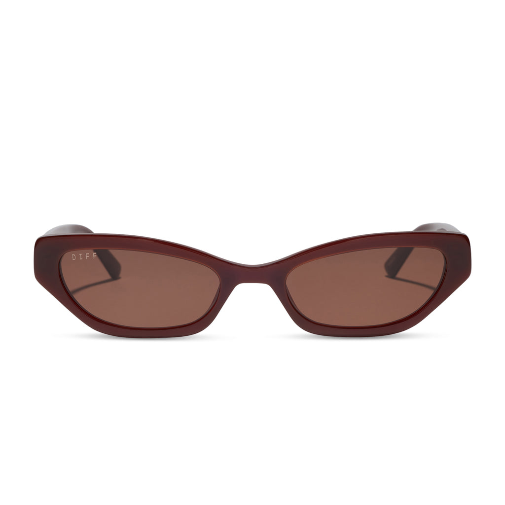 THE TRIBECA - RICH BROWN CRYSTAL + REDDISH BROWN + SUNGLASSES