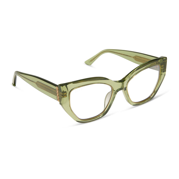 The White Lotus Cateye Sunglasses | Green Crystal & Olive  display picture 1