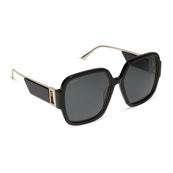 tina ii - black + grey + polarized sunglasses
