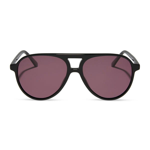tosca ii - black + aubergine sunglasses