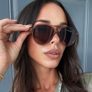Diff Eyewear Tosca II Brown Gradient Aviator Sunglasses Tosca II Aviator Sunglasses | Black & Brown Gradient | DIFF  main image 3