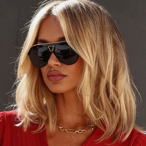 Tosca III Aviator Sunglasses | Black & Grey | DIFF Eyewear