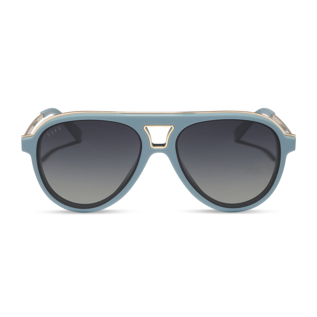 Tosca III Aviator Sunglasses | Dew Drop & Grey Gradient | DIFF Eyewear