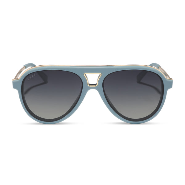 Tosca III Aviator Sunglasses | Dew Drop & Grey Gradient | DIFF Eyewear