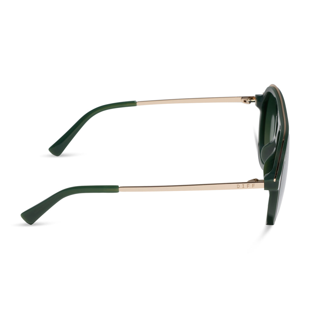 Tosca III Aviator Sunglasses | Green & Light Gold Flash | DIFF Eyewear