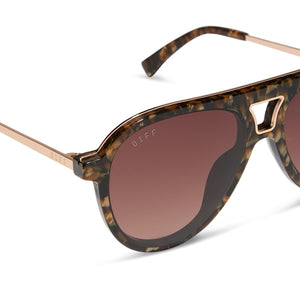 TOSCA III - GLITTER TORTOISE + BROWN GRADIENT SUNGLASSES