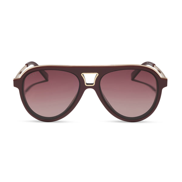 Tosca III Aviator Sunglasses | Red & Burgundy Gradient | DIFF Eyewear