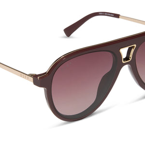 Tosca III Aviator Sunglasses | Red & Burgundy Gradient | DIFF Eyewear