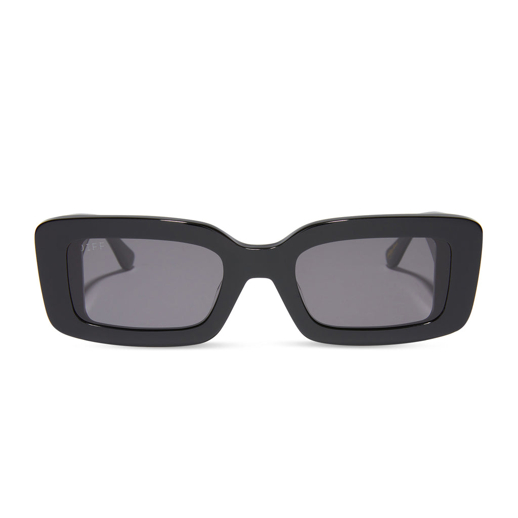TTYL Rectangle Sunglasses | Black & Grey | DIFF Eyewear