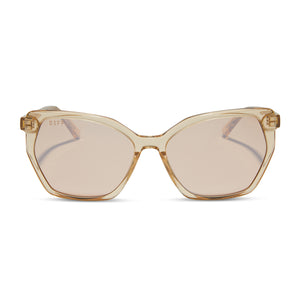 diff eyewear featuring the vera cateye sunglasses with a honey crystal frame and honey crystal flash lenses front view