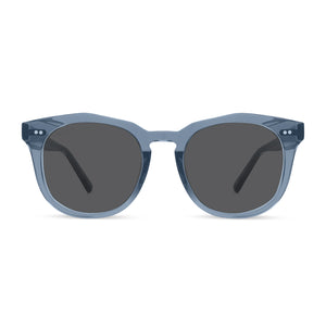 diff eyewear weston round sunglasses with a night sky frame and grey lenses front view