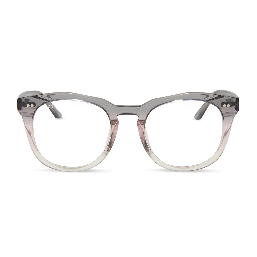 Weston Round Glasses Smoke Rose Crystal Ombre & Clear DIFF Eyewear