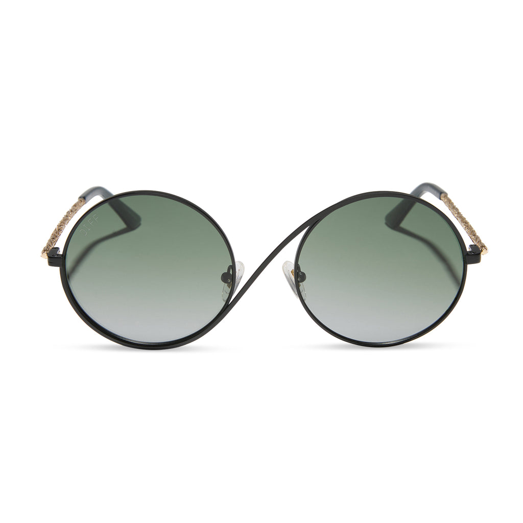 Wicked Elphaba Wire Frame Sunglasses | Black & Green | DIFF Eyewear