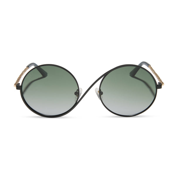 NWT: WICKEDLY BEAUTIFUL Cantbringmedown Sleek Modern Elphaba Sunglasses #1 Wicked Elphaba Sunglasses |Green to Black Gradient & Grey  main image 4