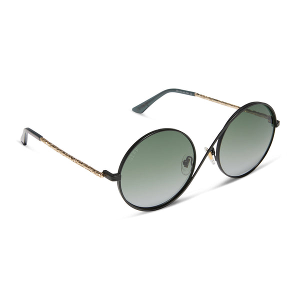 elphaba wire frames - classic black wire + emerald tint gradient sunglasses 2