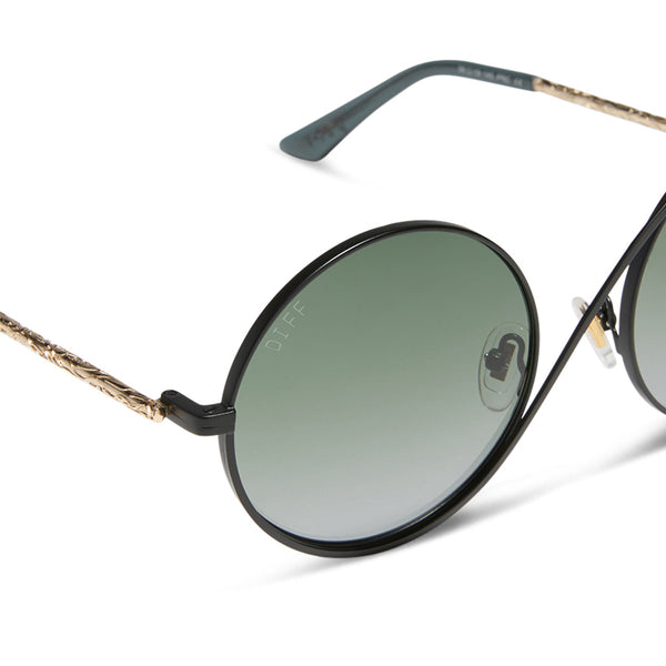 elphaba wire frames - classic black wire + emerald tint gradient sunglasses 4