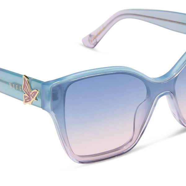 glinda upland butterfly - iridescent pastel blue + lavender + opalescent gradient pink sunglasses 4