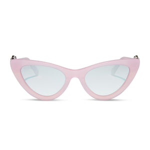 GLINDA UPLAND FOR GOOD - GLASSY PINK CRYSTAL + SILVER FLASH SUNGLASSES