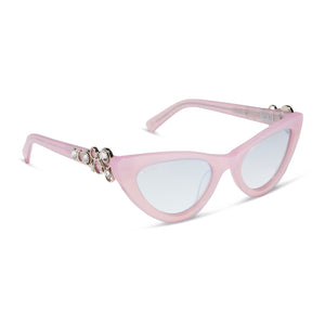 GLINDA UPLAND FOR GOOD - GLASSY PINK CRYSTAL + SILVER FLASH SUNGLASSES