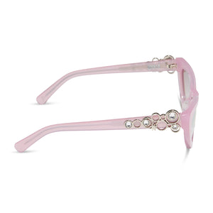 GLINDA UPLAND FOR GOOD - GLASSY PINK CRYSTAL + SILVER FLASH SUNGLASSES