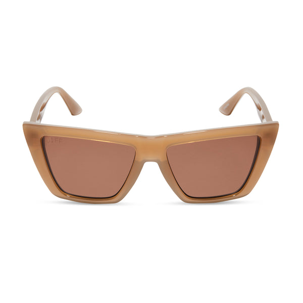 Winona Cat Eye Sunglasses | Milky Light Brown + Brown | DIFF Eyewear
