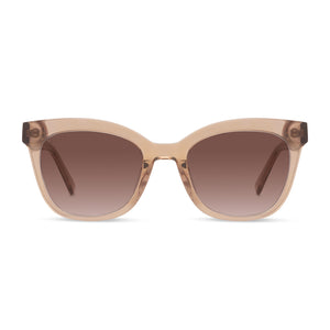 diff eyewear winston cat eye sunglasses with a cafe ole frame and brown gradient lenses front view