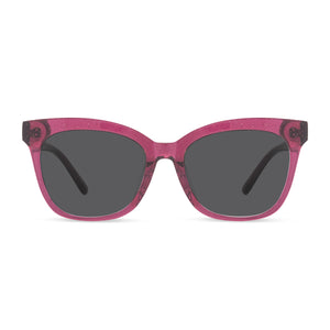 diff eyewear winston cat eye sunglasses with a festive umbria frame and grey lenses front view