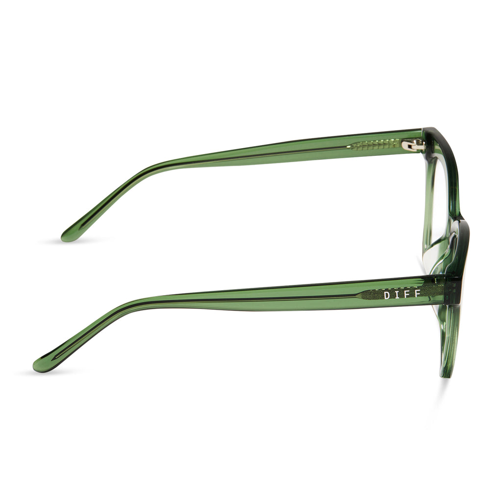 Winston Square Glasses | Sage Crystal & Clear | DIFF Eyewear