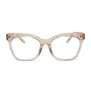 diff eyewear winston square prescription glasses with a vintage crystal acetate frame front view
