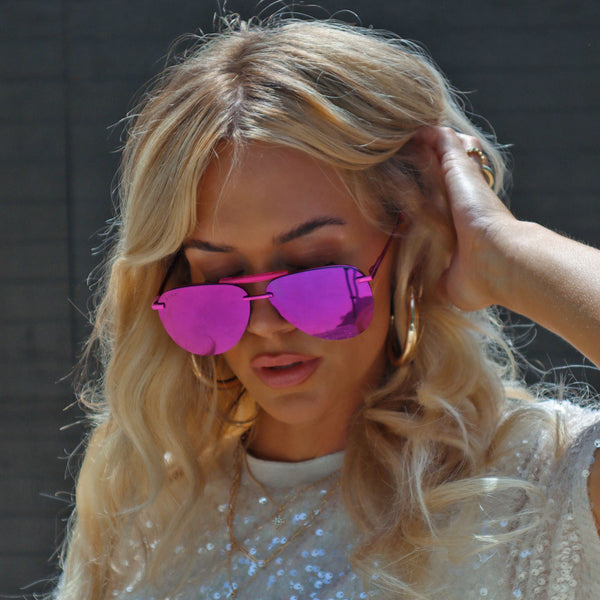 tahoe - pink rush metallic + pink rush mirror sunglasses 6