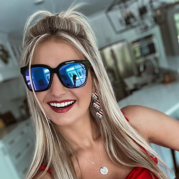 bella - black + purple mirror sunglasses 4
