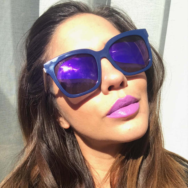 bella - black + purple mirror sunglasses 5