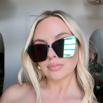 Diff Goldie 56mm Mirrored Cat Eye Sunglasses Peach Mirror