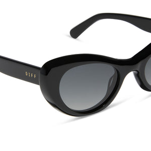 Zaria Cateye Sunglasses | Black & Grey Gradient | DIFF Eyewear display picture 3