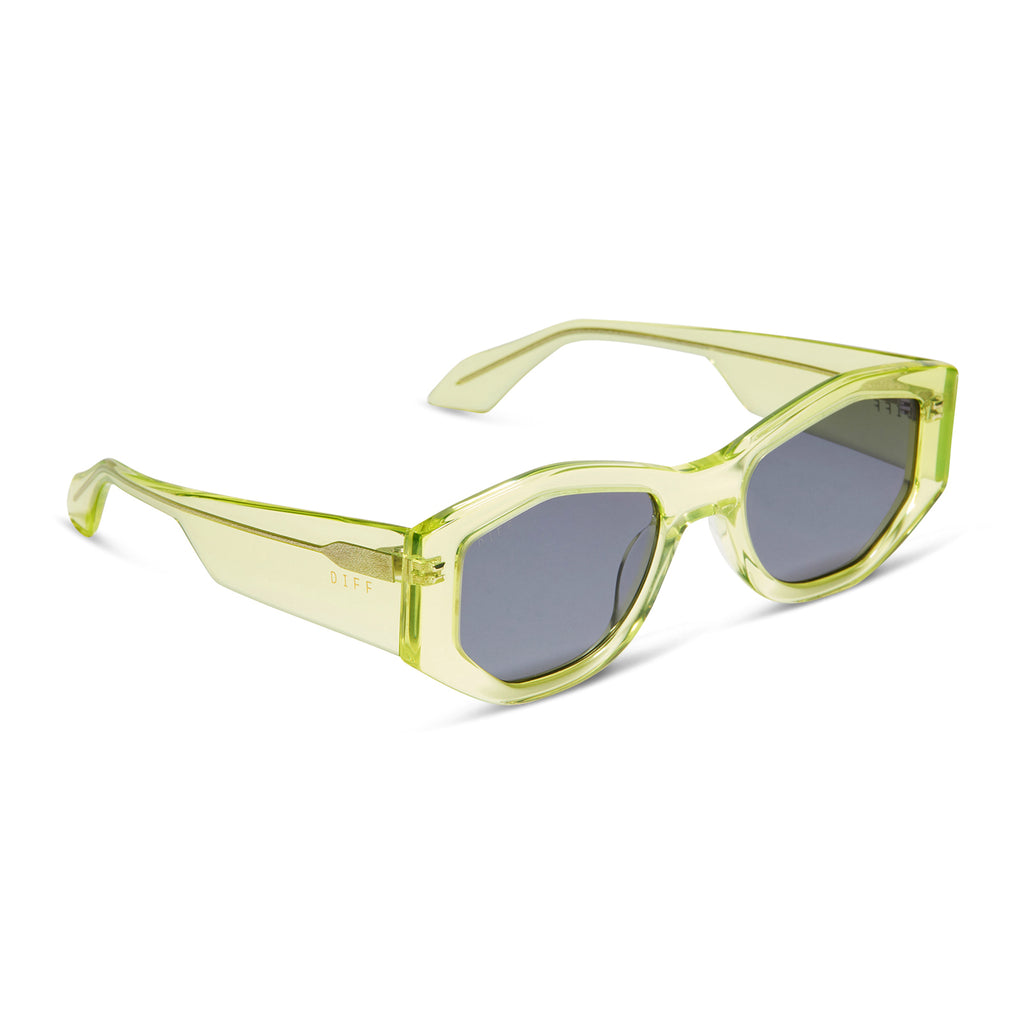 Zoe Oval Sunglasses | Citrine & Grey | DIFF Eyewear