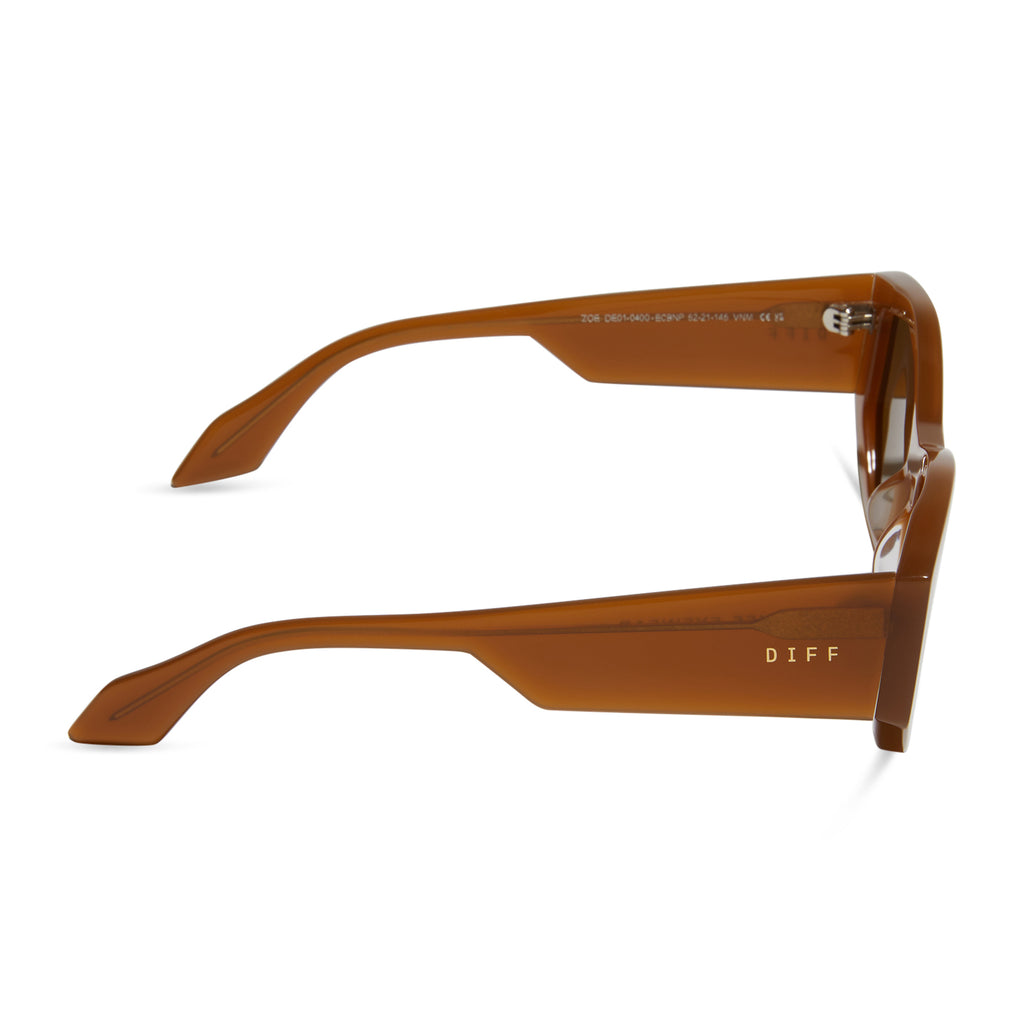 Zoe Oval Sunglasses Salted Caramel & Brown Polarized DIFF Eyewear