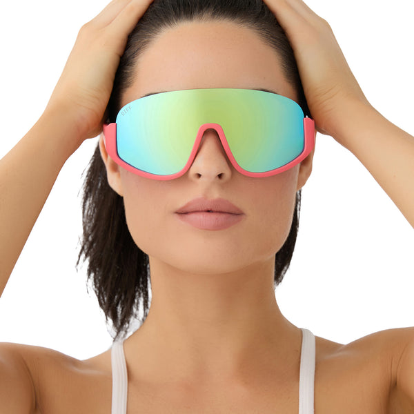 blazer - coral + turquoise ice mirror + polarized sunglasses 1