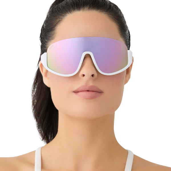 blazer - matte white + lavender mirror + polarized sunglasses 6