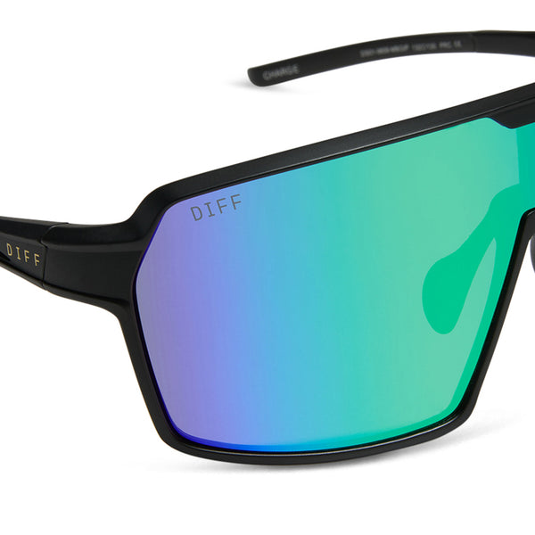 charge - matte black + green mirror + mens polarized sunglasses 3